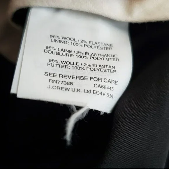 J CREW | Ludlow Black Slim Fit 98% Wool Dress Pants (Size 32) - Picture 9 of 9